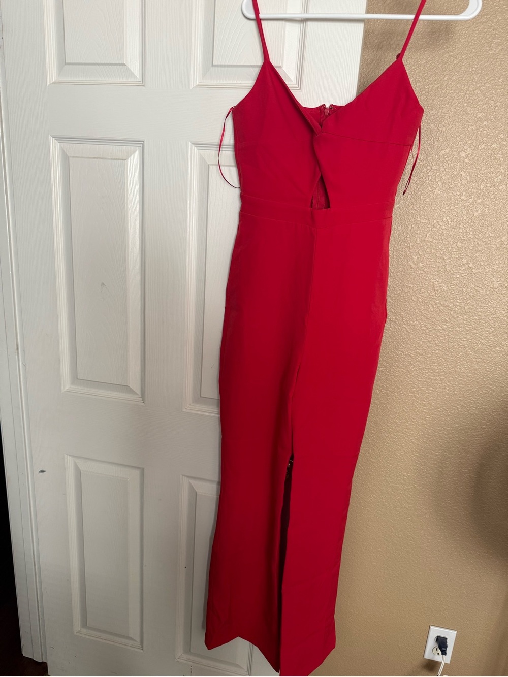 Red Spaghetti-Strap Jumpsuit